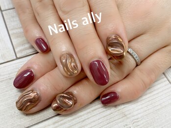 ネイルズアリー 立川店(Nails ally)/ニュアンス×レッドネイル