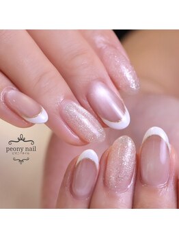 ピオニーネイル(peony nail)/フラッシュラメ フレンチ