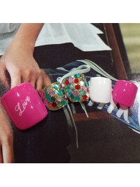 キラキラフットネイル