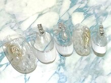 ビービーネイル(BB)/白フレンチアートネイル