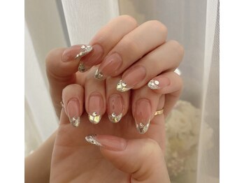 コロミネイル(colome nail)/ガラスフレンチ¥4800