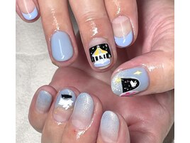 手書きうさぎネイル