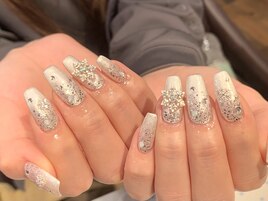 1月　雪降るネイル