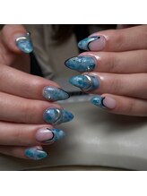 レブラン(r'e blanc)/マーブルネイル/夏ネイル