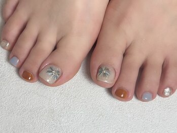 チャンプ 高の原店(Champ)/【フットネイル】フラワーネイル