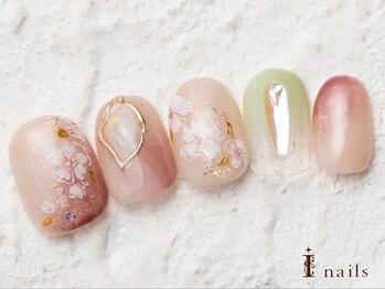 アイネイルズ 横浜WEST店(I-nails)/お花見桜ネイル10480円