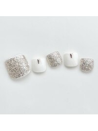 ラメネイル　フット　ホワイト