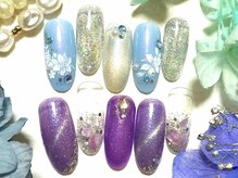 パーフェクトネイル 桜ヶ丘店(Perfect Nail)の雰囲気（フラワーネイル￥8030　　マグネットシェル￥8140）