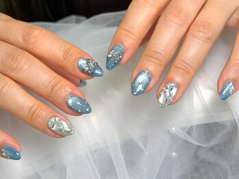 ユニネイル 池袋(Uni Nail)/ブルー×シルバーネイル♪