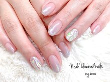 ノアブルーバードネイルズ(Noah' bluebird .nails)/ウルウル氷ネイル：大人っぽく