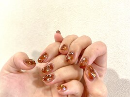 ぷっくりべっこうネイル☆*:.