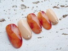 ナチュラルネイル(Natural Nail)の雰囲気（透明感のあるべっ甲ネイル♪うるうるつやつや♪）