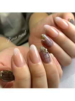 リノ ネイル(Rino nail)/シースルーチェックネイル