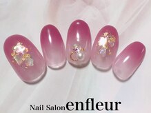ネイルサロン アンフルール/カラーグラデ&シェル&ビジュー