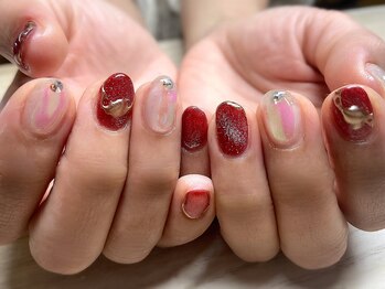 アミュリー ネイル アトリエ(Amury nail atelier)/うるうる ボルドー 大人