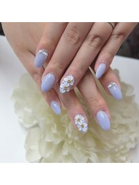 3D花サムシングブルーネイル