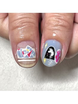 クラル 平塚店(CURAR)/手描きうさぎネイル