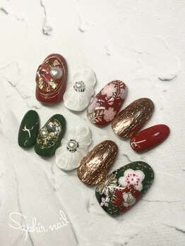サフィールネイルサフィールネイル(Saphir nail)/成人式チップオーダー