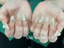 チップ長さ出し　薔薇ネイル