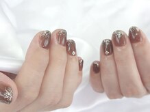 ケヤキ(KEYAKI)/ワンカラー+10本ラメ　+パーツ