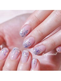 パラジェル紫陽花ラメネイル☆