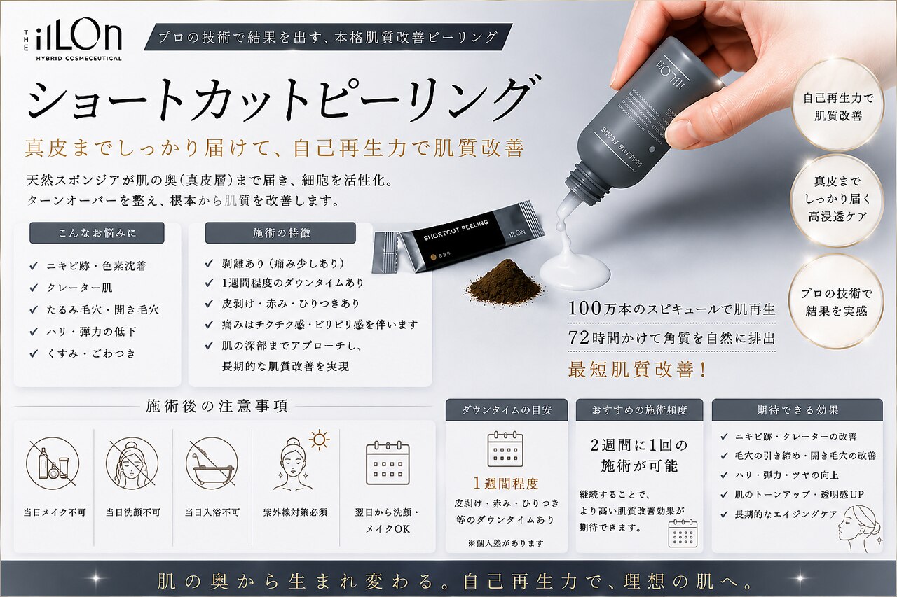 迷ったらこれ！最短肌質改善！ショートカットピーリング/15,000円→13000円