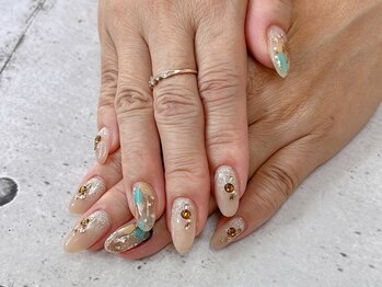 ネイル ビューティーマジック 葛西本店/ターコイズニュアンスネイル