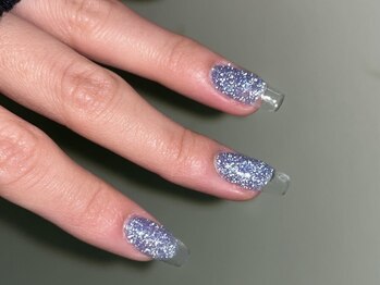 サクノネイル(SAKUNONAIL)/クリアフレンチブルーフラッシュ