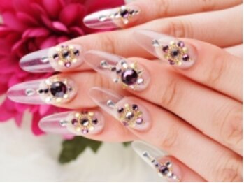 クリスタルネイル ゆめタウン筑紫野店(CRYSTAL NAIL)/個性派ゴージャスクリアスカルプ