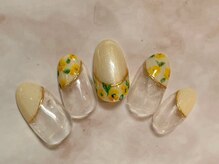 ルームヘアネイル 曙橋店(Room hair nail)/イエローフラワーフレンチ