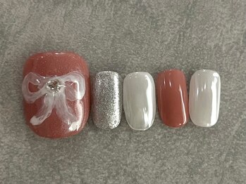 カラネイル 南森町店(calla nail)/インク リボンネイル