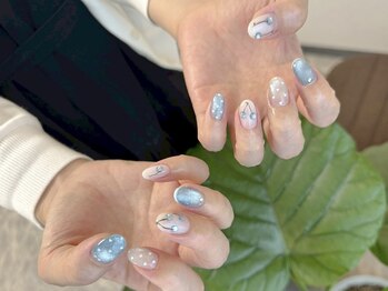 ジュエ(jouer)/水色さくらんぼネイル