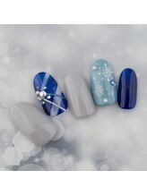 ラ カゼッタ(La casetta)/キラキラ冬の夜空ネイル