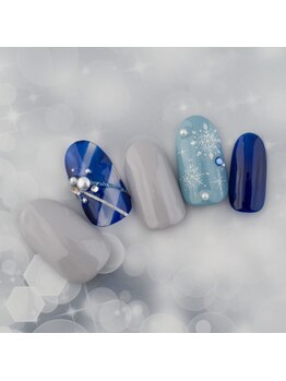 ラ カゼッタ(La casetta)/キラキラ冬の夜空ネイル