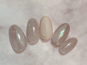 ルームヘアネイル 曙橋店(Room hair nail)/砂ジェル×オーロラニュアンス