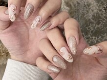 アイミーモア 国立店(aimer more)/キラキラ☆ミラーハートネイル