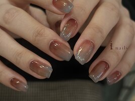 冬カラー滲みボルドーブルー