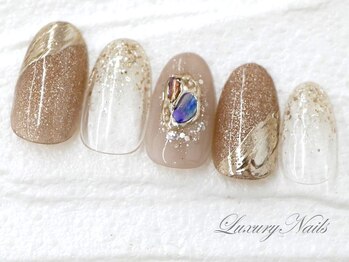 ラグジュアリーネイルズ アカバネ(Luxury Nails Akabane)/キラキラ*ニュアンスミラー