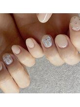 サイン(sin.)/手描きぷっくりリボンネイル