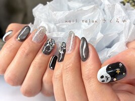 ブラックハロウィンネイル★
