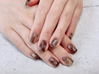 ネイル ビューティーマジック 葛西本店/ニュアンスブラウンネイル