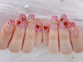バレンタインネイル