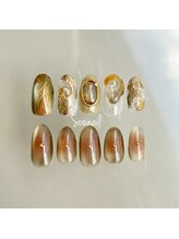 ソーネイル(Soo.nail)/9月定額ネイルアシメデザインA