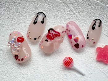 バレンタインネイル