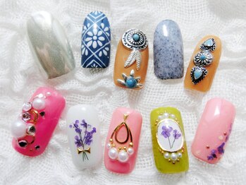 ネイリシャス(NAILICIOUS)/コンチョネイル・フラワーネイル