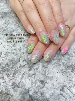 プライベート ネイルサロン マーマ(murmur)/ネオン×ホイルネイル