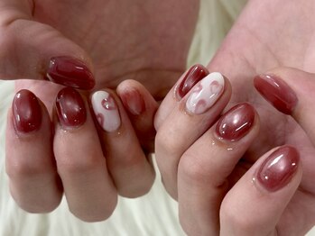 バレンタインネイル