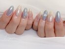 キラキラフラワーネイル