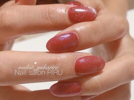 赤マグネットワンカラーネイル