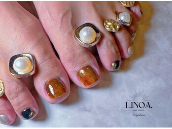 リノア(Linoa.)の写真/足元のお洒落に欠かせないフットネイル♪ハンドネイルができない方も足元を華やかにして気分も女子力UP◎